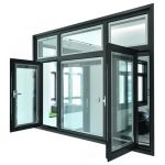 Burglar proof tempered glass aluminum french swing window samples