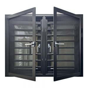 Aluminum casement window with stainless steel window grill design