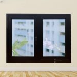 Flower design aluminum frame golden color awning style windows