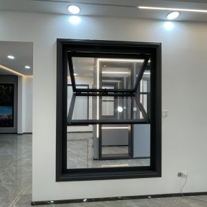 Electric Hurricane Proof Aluminum Frames Double Tempered Glass Vertical Bi-fold Windows