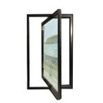 Large modern tempered glass exterior aluminium pivot entry doors