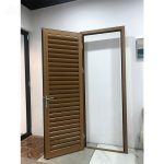 House front aluminum sliding door with glass louvers windows ventilation