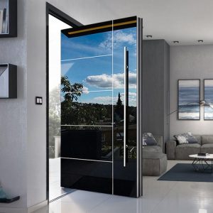 Latest modern golden color design safety security SS stainless steel entry door