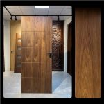 Simple single leaf hotel solid wood mahogany interior doors