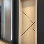 Fancy solid oak wood carving single door design image